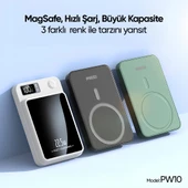 Phixi Force PW10 10000mAh 22.5W MagSafe Powerbank  - Kablosuz Mini Şarj Cihazı - 1 USB 1 PD Port - Dijital Ekran - Taşınabilir Şarj Cihazı thumbnail 4