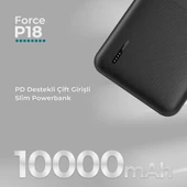 Phixi Basic P18 22.5W 10000mAh Hızlı Şarj Cihazı - PD Powerbank - 1 PD 1 USB Port LED Gösterge - Taşınabilir Şarj Cihazı - 4