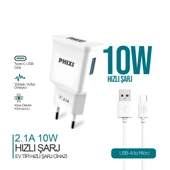 Phixi PCH201M Basic 2.1A Micro USB Kablolu Şarj Cihazı - 1