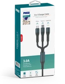 Phixi Force CB631 Örgülü ve Güçlendirilmiş 100 Cm Çoklu Şarj ve Data Kablosu - 2