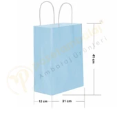 Mavi Kraft Çanta Büyük Boy 31x12x41 cm 25 Adet - 1