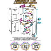 Modilayn VİO (80x163,4x32.5 cm) Çek, Kapaklı, Ekmeklikli. Mini/Midi Mikrodalga Mutfak Dolabı - 5