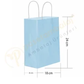 Mavi Kraft Çanta Küçük Boy 18x8x24 cm 25 Adet - 1