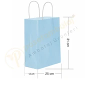 Mavi Kraft Çanta Orta Boy 25x12x31 cm 25 Adet - 1