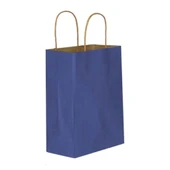 Lacivert Kraft Çanta Orta Boy 25x12x31 cm 25 Adet thumbnail 3