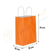 Turuncu Kraft Çanta Büyük Boy 31x12x41 cm 25 Adet thumbnail 1