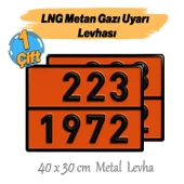 Metal 40x30 cm Levha (1 Çift) 223-1972 Metan Soğutulmuş Sıvı LNG Doğal Gaz Tehlikeli Madde Uyarısı thumbnail 3