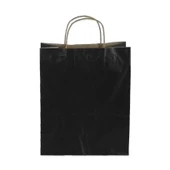 Siyah Kraft Çanta Orta Boy 25x12x31 cm 25 Adet thumbnail 2