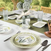 GÜRAL PORSELEN Camelia 30 Parça 6 Kişilik Kahvaltı Takımı 3555 - 1