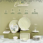 GÜRAL PORSELEN Camelia 30 Parça 6 Kişilik Kahvaltı Takımı 3555 - 4