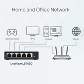 TP-LINK LS105G 5PORT 10/100/1000 YÖNETİLEMEZ SWITCH - 4