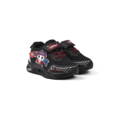 Unisex Bebe Siyah Kırmızı Figürlü Işıklı Cırtlı Sneaker Günlük Spor Ayakkabı - 1