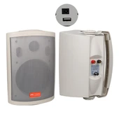 Magicvoice MV-25 16 CM 80 Watt Komütatörlü Hat Trafolu Beyaz Sütun Hoparlör (2'Li Takım) - 1