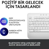 LOGITECH K650 TAM BOYUTLU KABLOSUZ TÜRKÇE Q KLAVYE BEYAZ 920-010973 - 3