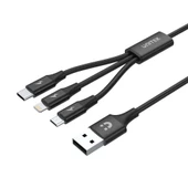 UNITEK USB-A 3in1 HIZLI ŞARJ 1.2MT 2.4A (C14049BK) - 1
