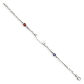 925 Ayar Gümüş Uğurböceği ve Nazar Boncuklu Bebek Bilekliği - BPC00107 thumbnail 6