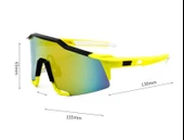 XBYC G4681 %100 Bisiklet Sürüş Gözlüğü Polarize Cam Yarı Çerçevesiz Spor Gözlüğü UV400 Lens Siyah - 3