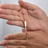 925 Ayar Gümüş Uğurböceği ve Nazar Boncuklu Bebek Bilekliği - BPC00107 thumbnail 3