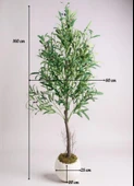 Yapay Zeytin Ağacı 160cm İki Gövdeli Beyaz Küre Saksıda Salex Doğal Gerçek Görünümlü Yapay Ağaç thumbnail 2