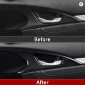 Honda Civic FC5 2016-2021 UYUMLU İç Kapı Kolu Çerçevesi Karbon Kalın Üründür thumbnail 2