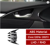 Honda Civic FC5 2016-2021 UYUMLU İç Kapı Kolu Çerçevesi Karbon Kalın Üründür thumbnail 1