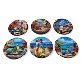 Vintage İtalyan Motosiklet Bardak Altlığı Seti thumbnail 2