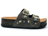 Feles Çift Toka Mantar Taban Taş Detaylı Kadın Terlik thumbnail 2