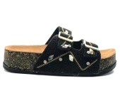 Feles Çift Toka Mantar Taban Taş Detaylı Kadın Terlik thumbnail 8