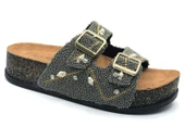 Feles Çift Toka Mantar Taban Taş Detaylı Kadın Terlik thumbnail 5