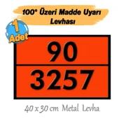 Metal 40x30 cm Levha (1 Adet) 99-3257 Tehlikeli Madde Uyarısı 100° Üstü Sıcak Madde Uyarı Levhası thumbnail 2