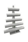 Süet Kumaş Gri Renk Beş Kademeli 45/34 cm Bileklik-Saat Sergileme Standı - 1