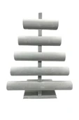 Süet Kumaş Gri Renk Beş Kademeli 45/34 cm Bileklik-Saat Sergileme Standı - 2