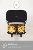 Karaca Air Pro Cook Duo Tandır XXXL 8 lt Black Silver Yağsız Fritöz Outlet thumbnail 7