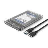 Netac 2.5" Şeffaf Disk Kutusu Sata to USB 3.0 HDD - NT07WH11-30B0 - 2