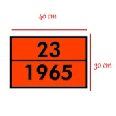 Metal 40x30 cm Levha (1 Çift ) 23-1965 Tehlikeli Madde Uyarısı LPG Tankeri Taşıma Depolama Petrol - 2