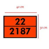Metal 40x30 cm Levha (1 Çift) 22-2187 Tehlikeli Madde Uyarısı Karbondioksit Gaz Taşıma Depolama thumbnail 2