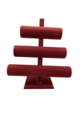 Süet Kumaş Bordo Renk Üçlü Kademeli 30/26 Cm Bileklik-saat Sergileme Standı - 2