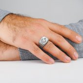 Ay Yıldız Sade Parlak 925 Ayar Gümüş Yüzük thumbnail 2