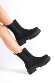 JET-LORA Bağcıksız Lastikli Süet Ortopedik Taban Kadın Bot SST - Siyah thumbnail 3
