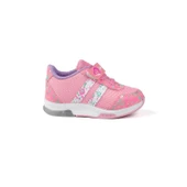 Kız Bebe Pembe Desenli Işıklı Cırtlı Sneaker Günlük Spor Ayakkabı - 4