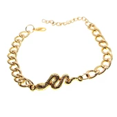 Altın Renk Unisex Yılan Figurlu Cadena Bileklik thumbnail 1