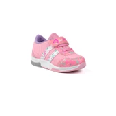Kız Bebe Pembe Desenli Işıklı Cırtlı Sneaker Günlük Spor Ayakkabı - 3