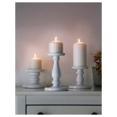 Şamdan Beyaz Renk IKEA 21 Cm Mumluk Dekoratif Şamdan thumbnail 2