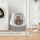 Imac Maddy Kapalı Kedi Tuvaleti Petrol Mavisi 65x47,5x47,5cm thumbnail 2