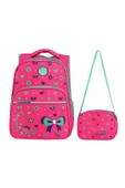 Pembe Kalp Desenli İlkokul Sırt ve Beslenme Çantası 3026 thumbnail 1