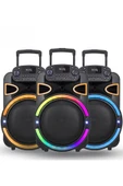 Acl Acs-2 30W Taşınabilir TWS Kablosuz PartyBox Hoparlör | RGB Işık, Bluetooth, Kumanda ve Mikrofon Destekli - 4