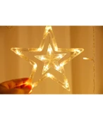 Ay Hilal Yıldız Led Günışığı Ramazan Bayramı Yeni Yıl 3 Metre Sarı Fişli 12 Saçak 8 Mod - 6