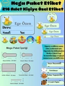 DeepCraft Mega Paket 216 Adet Okul Etiketi Premium Kişiye Özel Etiket - 1