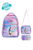 Lisanslı Dondurma Desenli İlkokul Sırt Çantası,Beslenme Çantası Ve Kalemlik thumbnail 1