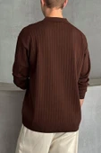 Erkek Slim Fit Polo Yaka Fitilli Triko Kazak -26107 - 4